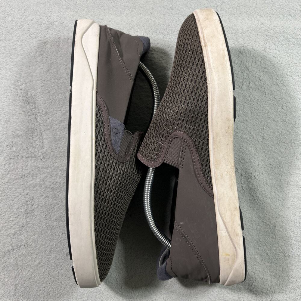 Olukai Moku Pae Shoes Mens 9.5 Slip On Sneakers Gray Mesh Surfwear Hawaiian Boat